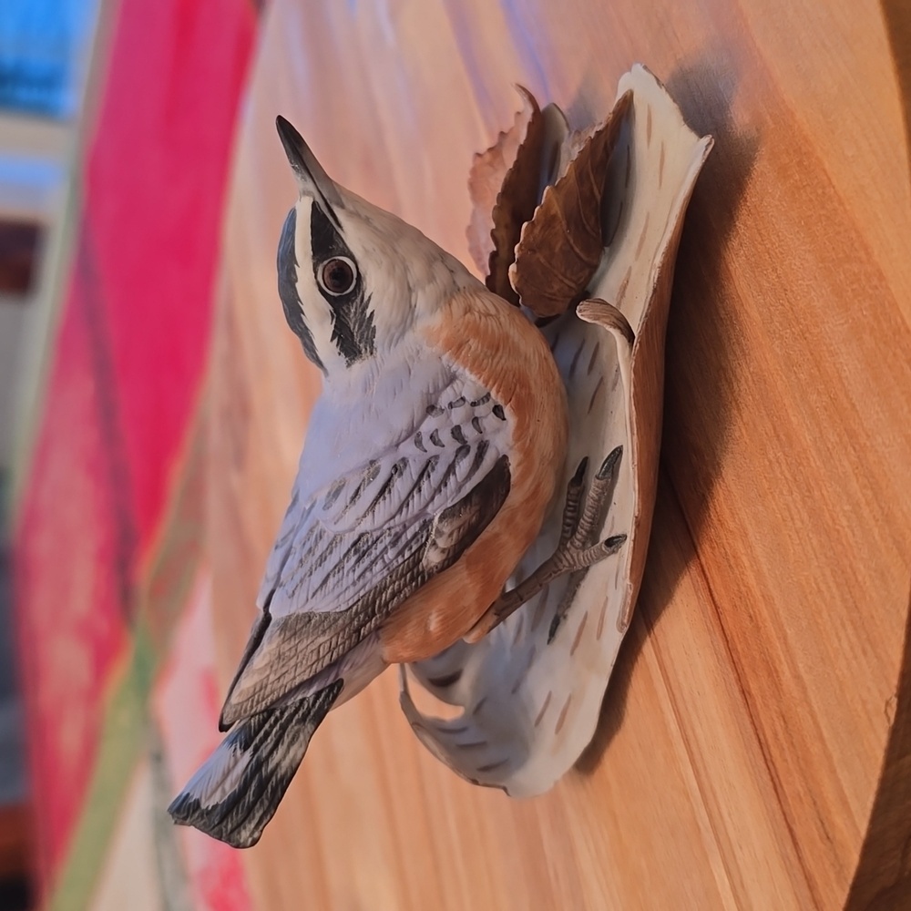 1980's Lenox Fine Porcelain Garden Bird Collection Red Brested Nuthatch